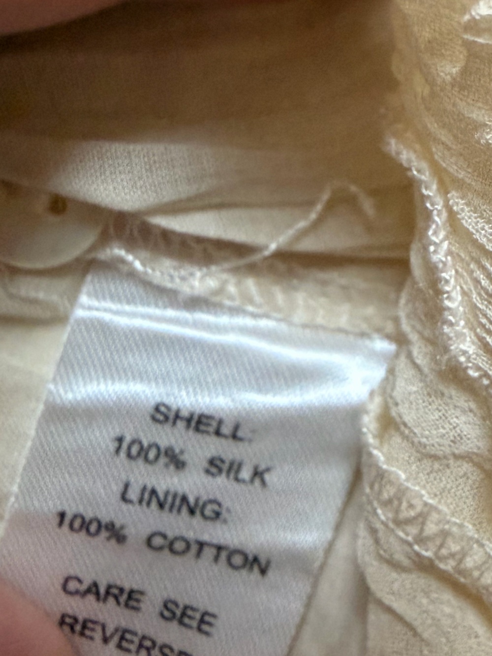 Seven7 Cream Ruffle-Front Blouse - Picture 9 of 9